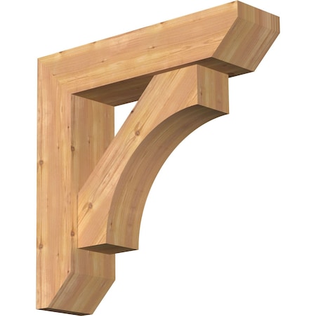 Ekena Millwork Westlake Slat Smooth Bracket w/ Offset Brace, Western Red Cedar, 7 1/2"W x 30"D x 30"H BKT0806X30X30WTL06SWR